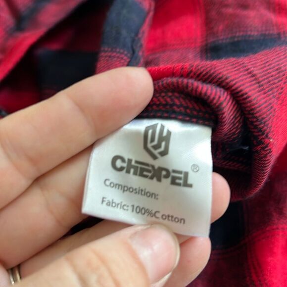 CHEXPEL Mens Flannel Shirts Long Sleeve Casual Button Down Plaid 100% Cotton - Picture 10 of 15